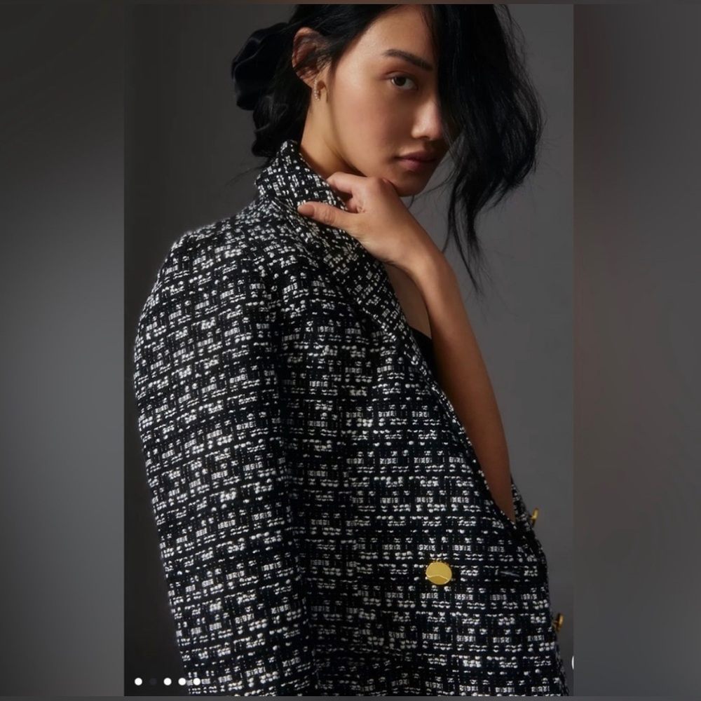 Maeve by Anthropologie - Tweed Textured Blazer/ Jacket. Old Money, coquette.